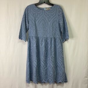 📺 Le Raganne light blue cotton eyelet dress